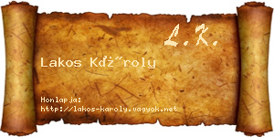 Lakos Károly névjegykártya