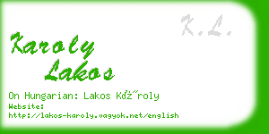 karoly lakos business card